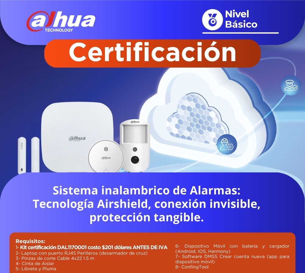 Certificación Dahua: Sistema inalambrico de Alarmas: Tecnología Airshield, conexión invisible, protección tangible. (1 día)