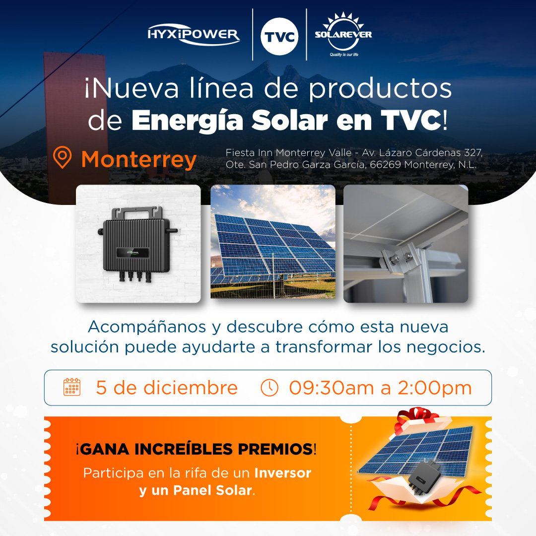 ROADSHOW LANZAMIENTO NUEVA LÍNEA DE PRODUCTOS DE ENERGIA SOLAR (1 DÍA)