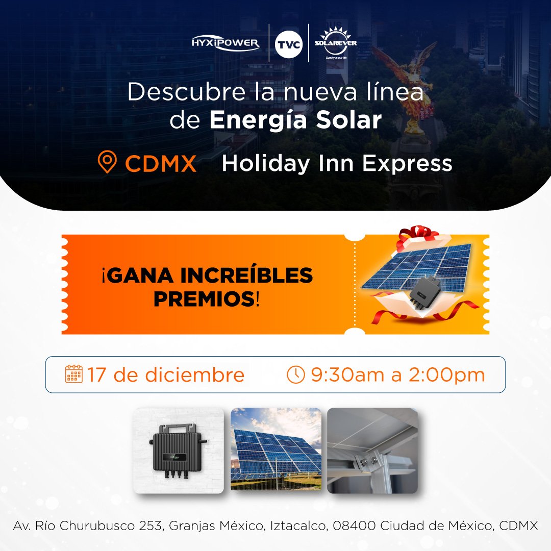 ROADSHOW LANZAMIENTO NUEVA LÍNEA DE PRODUCTOS DE ENERGIA SOLAR (1 DÍA)