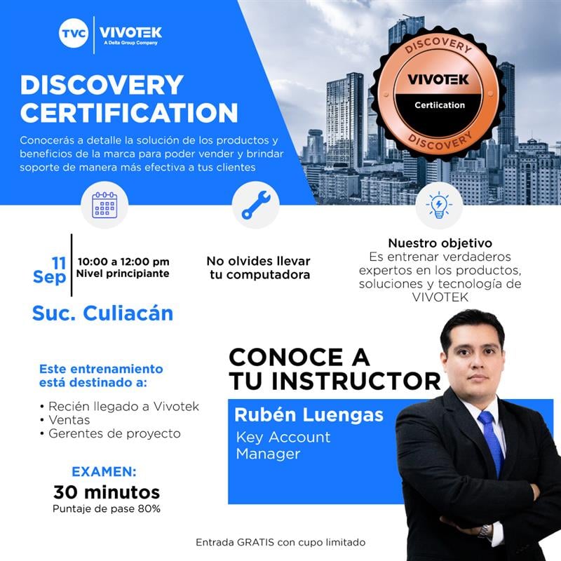 VIVOTEK | CERTIFICACIÓN DISCOVERY (1 DÍA)